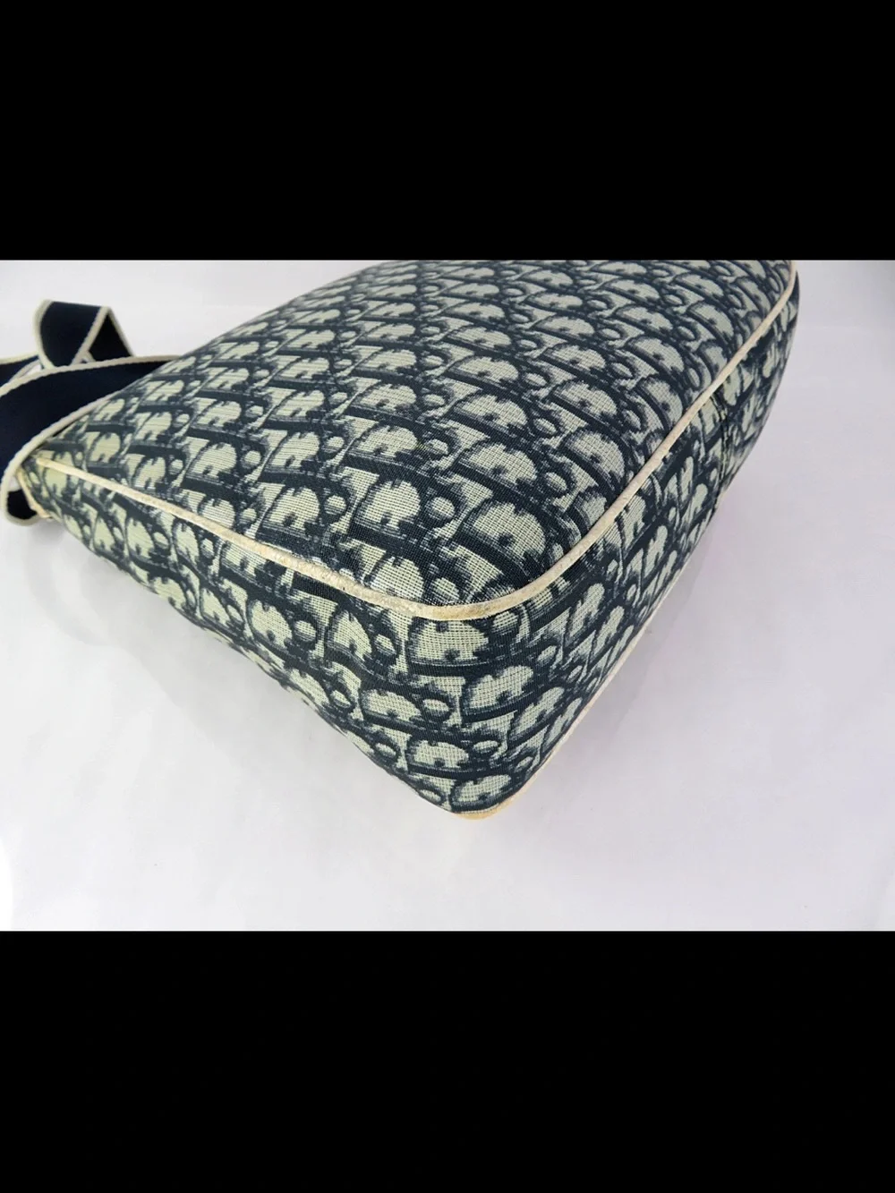 Dior Navy Blue Interior Canvas Shoulder Bag